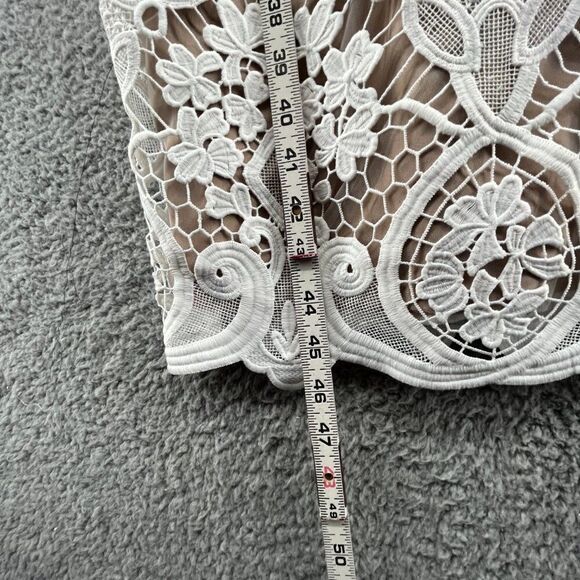 NWT Dress the Population Jayleen Lace Sheath Midi Dress in Off White Size Small - Picture 12 of 14